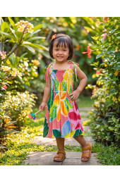 Hand Painted Rayon Kids Dress